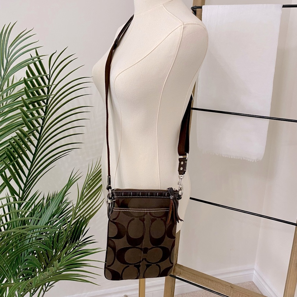 Coach Jacquard Crossbody Bag, Brown, Like New